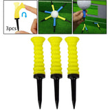 Maxbell 3Pcs Elastic Golf Tees Practice Tool Plastic Ball Holder Less Resistance Yellow - Aladdin Shoppers