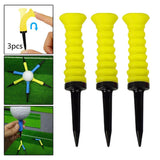 Maxbell 3Pcs Elastic Golf Tees Practice Tool Plastic Ball Holder Less Resistance Yellow - Aladdin Shoppers