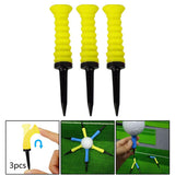 Maxbell 3Pcs Elastic Golf Tees Practice Tool Plastic Ball Holder Less Resistance Yellow - Aladdin Shoppers