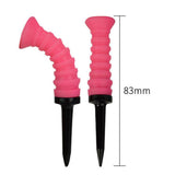 Maxbell 3Pcs Elastic Golf Tees Practice Tool Plastic Ball Holder Less Resistance Pink - Aladdin Shoppers