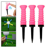 Maxbell 3Pcs Elastic Golf Tees Practice Tool Plastic Ball Holder Less Resistance Pink - Aladdin Shoppers