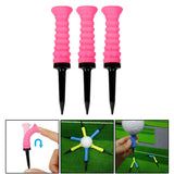 Maxbell 3Pcs Elastic Golf Tees Practice Tool Plastic Ball Holder Less Resistance Pink - Aladdin Shoppers