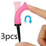 Maxbell 3Pcs Elastic Golf Tees Practice Tool Plastic Ball Holder Less Resistance Pink - Aladdin Shoppers