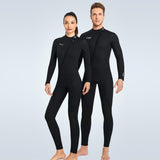 Maxbell Super Stretch Diving Wetsuit 3mm Neoprene Long Sleeve Front Zip Full Body WOMEN Black L - Aladdin Shoppers