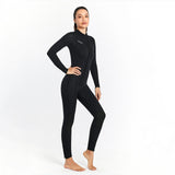 Maxbell Super Stretch Diving Wetsuit 3mm Neoprene Long Sleeve Front Zip Full Body WOMEN Black L - Aladdin Shoppers