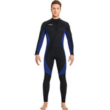 Maxbell Super Stretch Diving Wetsuit 3mm Neoprene Long Sleeve Front Zip Full Body MEN Navy L - Aladdin Shoppers