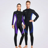 Maxbell Super Stretch Diving Wetsuit 3mm Neoprene Long Sleeve Front Zip Full Body MEN Navy L - Aladdin Shoppers