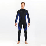 Maxbell Super Stretch Diving Wetsuit 3mm Neoprene Long Sleeve Front Zip Full Body MEN Navy L - Aladdin Shoppers