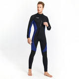 Maxbell Super Stretch Diving Wetsuit 3mm Neoprene Long Sleeve Front Zip Full Body MEN Navy L - Aladdin Shoppers