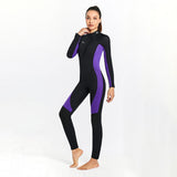 Maxbell Super Stretch Diving Wetsuit 3mm Neoprene Long Sleeve Front Zip Full Body WOMEN Purple S - Aladdin Shoppers