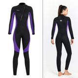Maxbell Super Stretch Diving Wetsuit 3mm Neoprene Long Sleeve Front Zip Full Body WOMEN Purple S - Aladdin Shoppers