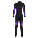 Maxbell Super Stretch Diving Wetsuit 3mm Neoprene Long Sleeve Front Zip Full Body WOMEN Purple M - Aladdin Shoppers