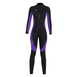 Maxbell Super Stretch Diving Wetsuit 3mm Neoprene Long Sleeve Front Zip Full Body WOMEN Purple M - Aladdin Shoppers
