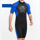 Maxbell 2mm Premium Neoprene Shorty Wetsuit Short Sleeve for Diving Men Blue XXL - Aladdin Shoppers