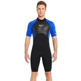 Maxbell 2mm Premium Neoprene Shorty Wetsuit Short Sleeve for Diving Men Blue XXL - Aladdin Shoppers