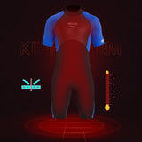 Maxbell 2mm Premium Neoprene Shorty Wetsuit Short Sleeve for Diving Men Blue XXL - Aladdin Shoppers