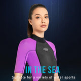 Maxbell 2mm Premium Neoprene Shorty Wetsuit Short Sleeve for Diving Women Purple L - Aladdin Shoppers
