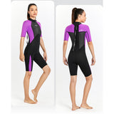 Maxbell 2mm Premium Neoprene Shorty Wetsuit Short Sleeve for Diving Women Purple L - Aladdin Shoppers