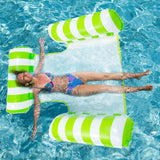 Maxbell Inflatable Floating Recliner Seat Foldable Water Hammock Chair Green - Aladdin Shoppers
