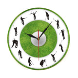 Maxbell Maxbell Round Golfer Figure Grass Wall Clocks 30cm for Laundry Room