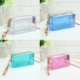 Maxbell 4x Glitter Translucent Cosmetic Bags Bathroom Wash Bag Waterproof Portable Purple