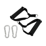 Maxbell 2x Cable Machine Attachment Handles Exercise Equipment Workout Nylon Black - Aladdin Shoppers