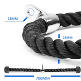 Maxbell 27Inches Gym Triceps Rope for Cable Pulley System Pulldown Machine Handle Black 700mmx28mm - Aladdin Shoppers