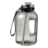 Maxbell Water Bottle with Straw Time Marker Sports Water Jug Workout Yoga 2.5L Black - Aladdin Shoppers
