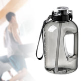 Maxbell Water Bottle with Straw Time Marker Sports Water Jug Workout Yoga 2.5L Black - Aladdin Shoppers