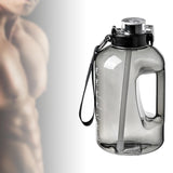 Maxbell Water Bottle with Straw Time Marker Sports Water Jug Workout Yoga 2.5L Black - Aladdin Shoppers