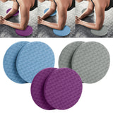 Maxbell Anti Slip Small Round Knee Pad Yoga Mats 2 Pieces Portable for Gym Exercise Purple - Aladdin Shoppers