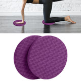 Maxbell Anti Slip Small Round Knee Pad Yoga Mats 2 Pieces Portable for Gym Exercise Purple - Aladdin Shoppers