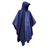 Maxbell Wet Weather Rain Poncho with Pocket Reusable Adult Emergency Outdoor Blue - Aladdin Shoppers