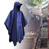 Maxbell Wet Weather Rain Poncho with Pocket Reusable Adult Emergency Outdoor Blue - Aladdin Shoppers