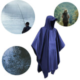 Maxbell Wet Weather Rain Poncho with Pocket Reusable Adult Emergency Outdoor Blue - Aladdin Shoppers