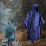 Maxbell Wet Weather Rain Poncho with Pocket Reusable Adult Emergency Outdoor Blue - Aladdin Shoppers