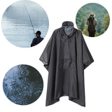 Maxbell Wet Weather Rain Poncho with Pocket Reusable Adult Emergency Outdoor Gray - Aladdin Shoppers