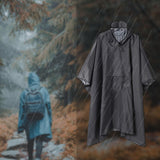 Maxbell Wet Weather Rain Poncho with Pocket Reusable Adult Emergency Outdoor Gray - Aladdin Shoppers