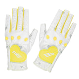 Maxbell 2Pcs PU Leather Women Golf Gloves Flexible Anti Slip Breathable Soft for Gym Yellow 22 - Aladdin Shoppers