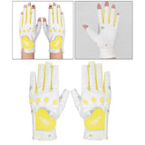 Maxbell 2Pcs PU Leather Women Golf Gloves Flexible Anti Slip Breathable Soft for Gym Yellow 22 - Aladdin Shoppers