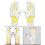 Maxbell 2Pcs PU Leather Women Golf Gloves Flexible Anti Slip Breathable Soft for Gym Yellow 22 - Aladdin Shoppers