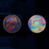 Maxbell Glowing Reflective Soccer Ball Durable PU for Competition Training Child Water Droplet Size No 4 - Aladdin Shoppers