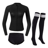 Maxbell Womens Wetsuit Diving Suit Thermal Stockings Front Zipper for Swimming XL Size Black - Aladdin Shoppers