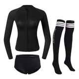 Maxbell Womens Wetsuit Diving Suit Thermal Stockings Front Zipper for Swimming XL Size Black - Aladdin Shoppers