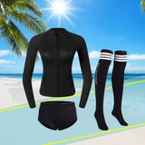 Maxbell Womens Wetsuit Diving Suit Thermal Stockings Front Zipper for Swimming XL Size Black - Aladdin Shoppers