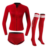 Maxbell Womens Wetsuit Diving Suit Thermal Stockings Front Zipper for Swimming S Size Red - Aladdin Shoppers