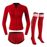 Maxbell Womens Wetsuit Diving Suit Thermal Stockings Front Zipper for Swimming S Size Red - Aladdin Shoppers