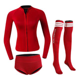 Maxbell Womens Wetsuit Diving Suit Thermal Stockings Front Zipper for Swimming S Size Red - Aladdin Shoppers