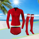 Maxbell Womens Wetsuit Diving Suit Thermal Stockings Front Zipper for Swimming S Size Red - Aladdin Shoppers