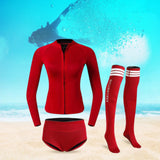 Maxbell Womens Wetsuit Diving Suit Thermal Stockings Front Zipper for Swimming S Size Red - Aladdin Shoppers